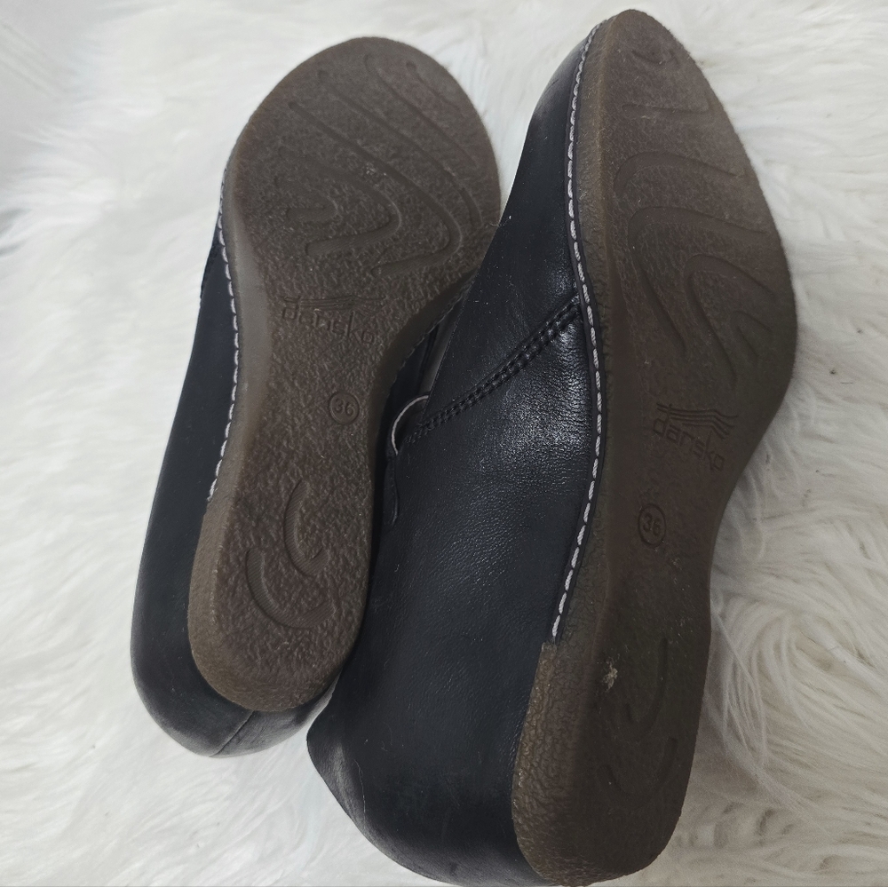 Dansko Mary Jane Womens Black Leather Wedge Shoe Size 36 - Picture 6 of 10